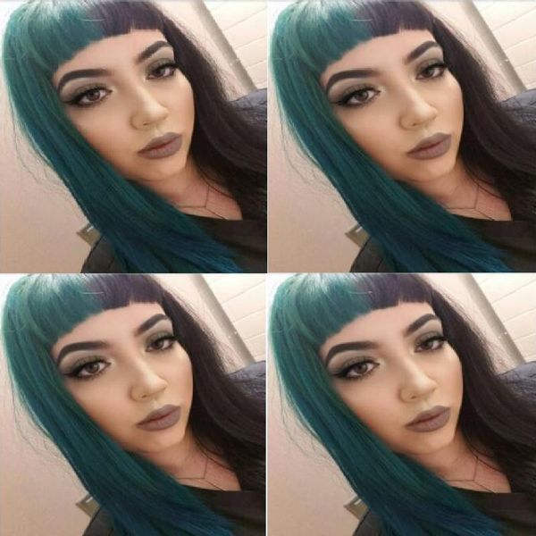 synthetic wigs kryssma half black green cosplay halloween party wig long nature wave with bangs for woman cute
synthetic wigs kryssma half black green cosplay halloween party wig long nature wave with bangs for woman cute