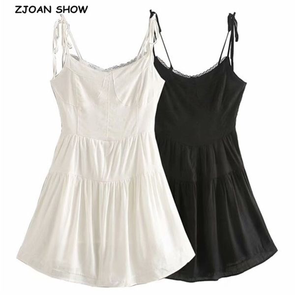 vintage summer spliced lace spaghetti strap short dress retro women tie bow lacing up sling dresses holiday 210429, Black;gray
vintage summer spliced lace spaghetti strap short dress retro women tie bow lacing up sling dresses holiday 210429, Black;gray