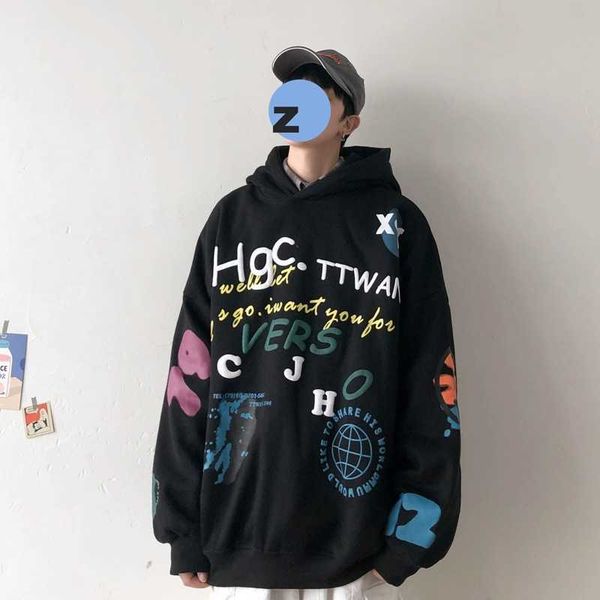 112020 new korean sweater men's loose bf ins hip hop lazy style spring and autumn tide brand clothes, Black
112020 new korean sweater men's loose bf ins hip hop lazy style spring and autumn tide brand clothes, Black
