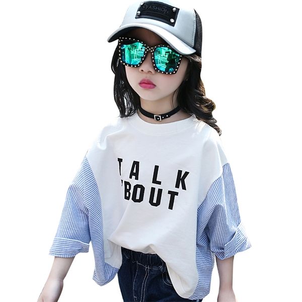 blouse for big girls striped clothes children letter pattern long sleeve school girl shirt kids 210527, White;black
blouse for big girls striped clothes children letter pattern long sleeve school girl shirt kids 210527, White;black