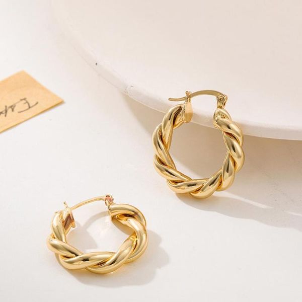 hoop & huggie 1 pair unique earrings golden color thick twisted alloy hypoallergenic elegant hoops trendy set for women fashion, Golden;silver
hoop & huggie 1 pair unique earrings golden color thick twisted alloy hypoallergenic elegant hoops trendy set for women fashion, Golden;silver