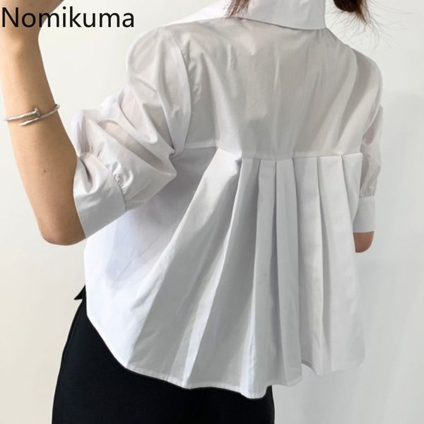 nomikuma causal short women blouse back irregular pleated blusas femme puff sleeve turn-down collar shirts camisas mujer 6h003 210427, White
nomikuma causal short women blouse back irregular pleated blusas femme puff sleeve turn-down collar shirts camisas mujer 6h003 210427, White