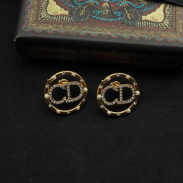 cd letter inlaid pearl simple net red same d pig nose temperament women's earrings, Black
cd letter inlaid pearl simple net red same d pig nose temperament women's earrings, Black