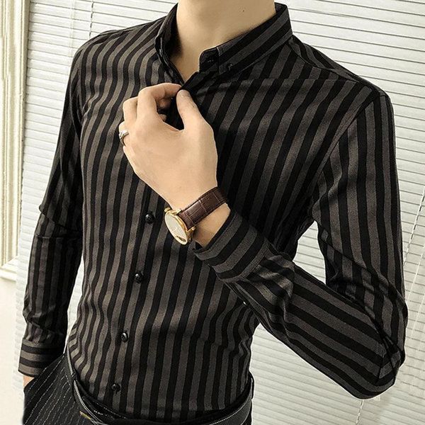 men's casual shirts shirt men's long-sleeved handsome fashion brand spring and autumn jacket striped white, White;black
men's casual shirts shirt men's long-sleeved handsome fashion brand spring and autumn jacket striped white, White;black