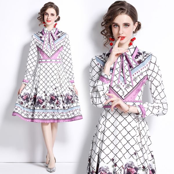 2022 designer women runway shirt dress long sleeve floral elegant ribbon bow party big swing dresses spring autumn office lady sweet cute sl, Black;gray
2022 designer women runway shirt dress long sleeve floral elegant ribbon bow party big swing dresses spring autumn office lady sweet cute sl, Black;gray