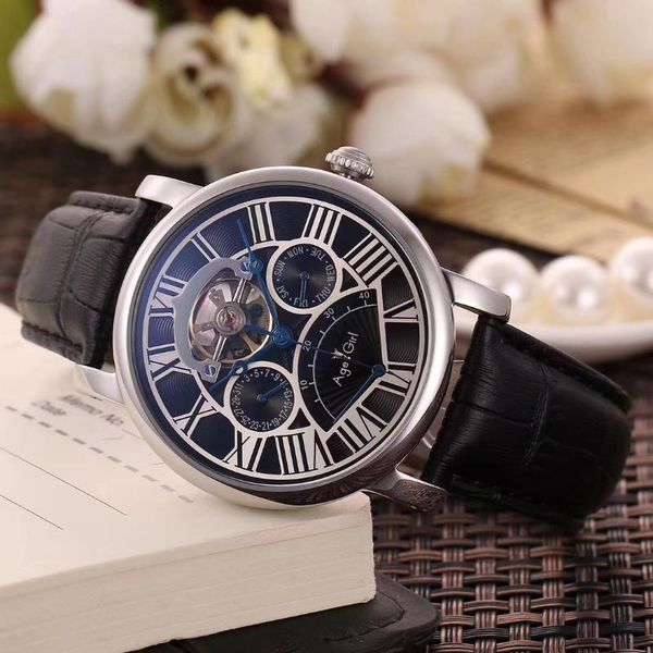 wristwatches men automatic mechanical silver rose gold black leather tourbillon dual time skeleton sapphire, Slivery;brown
wristwatches men automatic mechanical silver rose gold black leather tourbillon dual time skeleton sapphire, Slivery;brown