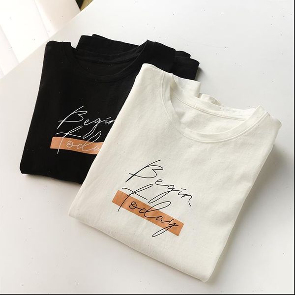 100% cotton womens letter print t shirts women o neck loose casual fashon summer woman basic, White
100% cotton womens letter print t shirts women o neck loose casual fashon summer woman basic, White