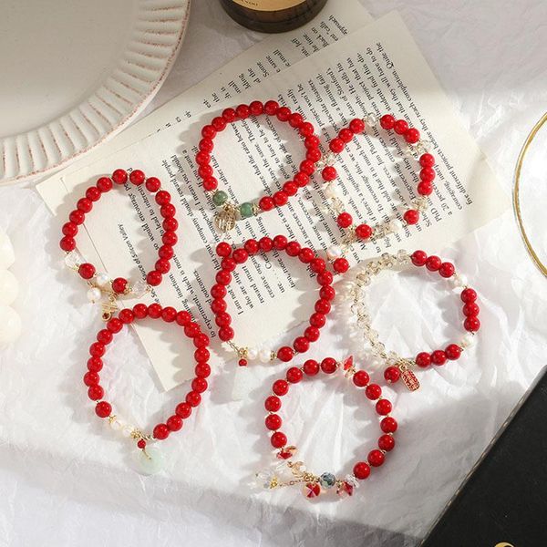 charm bracelets chinese style natal year red beaded bracelet retro elegant fashion ethnic wild simple round pendant, Golden;silver
charm bracelets chinese style natal year red beaded bracelet retro elegant fashion ethnic wild simple round pendant, Golden;silver