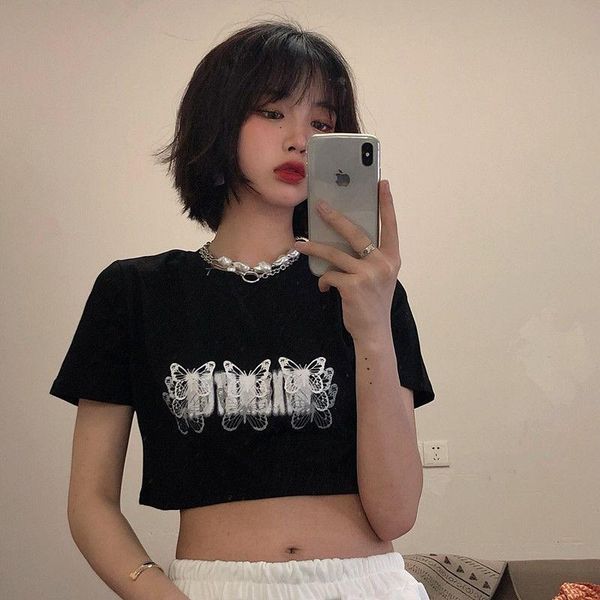 summer korean style fashionable short dark butterfly print slim fit midriff-baring t-shirt female student women's, White
summer korean style fashionable short dark butterfly print slim fit midriff-baring t-shirt female student women's, White