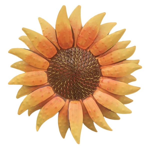 decorative objects & figurines 1pc iron craft wall decor sunflower scene ornament flower