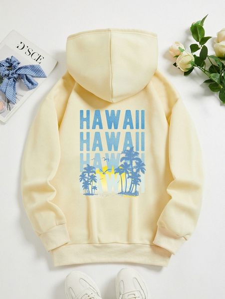 coconut tree & letter graphic drawstring thermal lined hoodie x6o1#, White;black
coconut tree & letter graphic drawstring thermal lined hoodie x6o1#, White;black