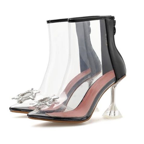 elegant sier transparent cystal flower boots bridal wedding luxury women designer high heels shoes 9.5cm size 35 to 40, Black
elegant sier transparent cystal flower boots bridal wedding luxury women designer high heels shoes 9.5cm size 35 to 40, Black