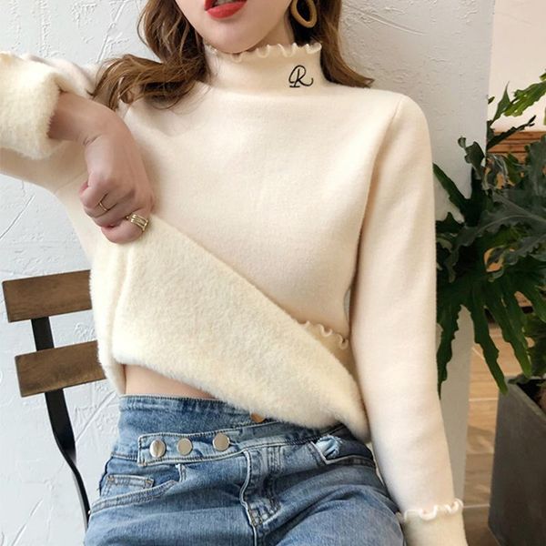 women's sweaters wool liner autumn winter thick solid slim ladies jumper korean style casual knitted for female pullover, White;black
women's sweaters wool liner autumn winter thick solid slim ladies jumper korean style casual knitted for female pullover, White;black