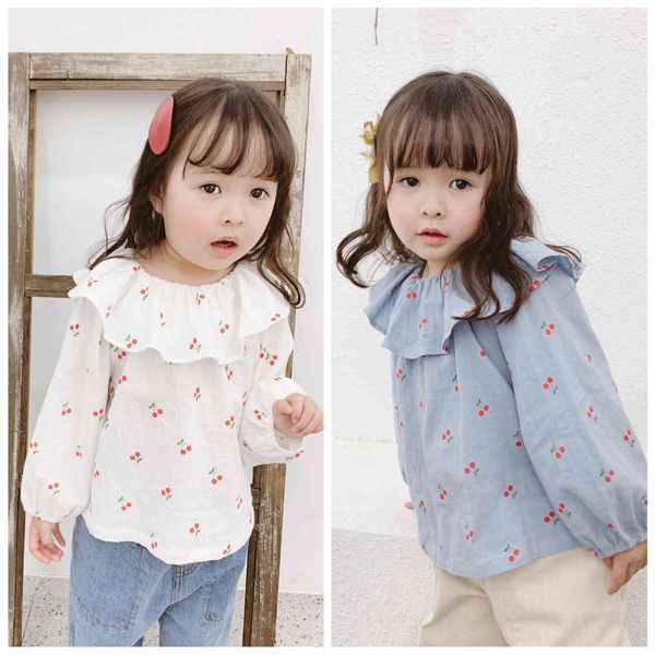 spring korean style baby girls big turn-down collar cherry blouses 1-5 years cute girl loose casual shirts kids clothes 210508, White;black
spring korean style baby girls big turn-down collar cherry blouses 1-5 years cute girl loose casual shirts kids clothes 210508, White;black