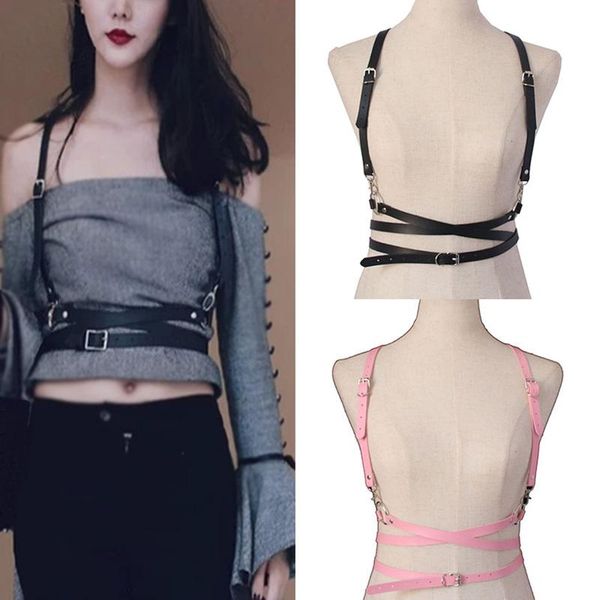 belts punk leather women multi-turn harness body waist strap jk dress slim bondage garters cool suspenders waistband, Black;brown
belts punk leather women multi-turn harness body waist strap jk dress slim bondage garters cool suspenders waistband, Black;brown