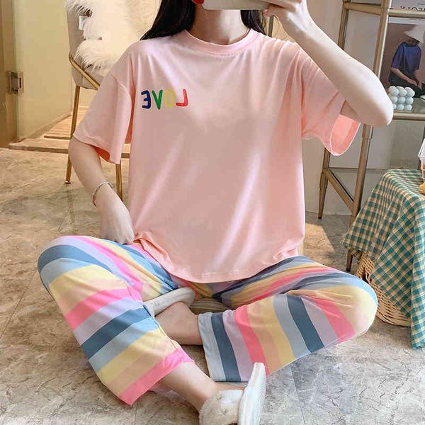 sleepwear sets for women lovely pattern pajamas set thin cotton short sleeve pant home wear lazy style lady underwear pijamas, Black;red
sleepwear sets for women lovely pattern pajamas set thin cotton short sleeve pant home wear lazy style lady underwear pijamas, Black;red