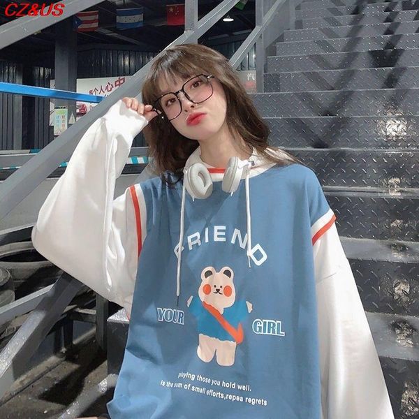 men's t-shirts fake two piece long sleeved t shirt 2021 spring korean loose ins tide female tshirt women bottoming casual hooded, White;black
men's t-shirts fake two piece long sleeved t shirt 2021 spring korean loose ins tide female tshirt women bottoming casual hooded, White;black