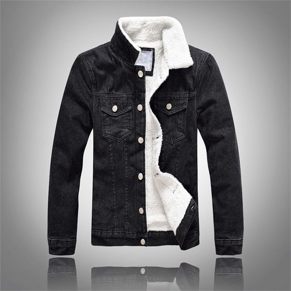 men's denim jacket warm winter casual bomber male korean style cowboy jacket fashion fleece vintage clothing men black jean coat 211106, Black;brown
men's denim jacket warm winter casual bomber male korean style cowboy jacket fashion fleece vintage clothing men black jean coat 211106, Black;brown