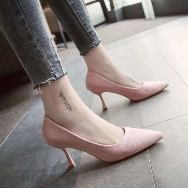 pointed fashion high heels comfortable nude suede black shallow mouth wild temperament work shoes dress
pointed fashion high heels comfortable nude suede black shallow mouth wild temperament work shoes dress