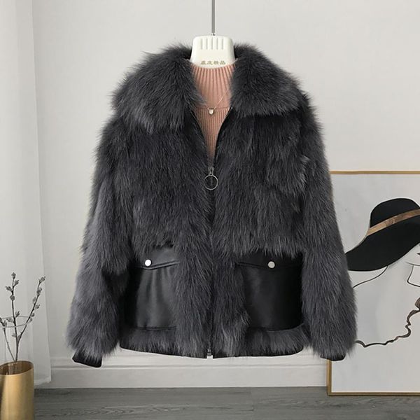 women's fur & faux ur fashion real leather jacket genuine sheepskin pockets winter whole skin coat with collar thick, Black
women's fur & faux ur fashion real leather jacket genuine sheepskin pockets winter whole skin coat with collar thick, Black