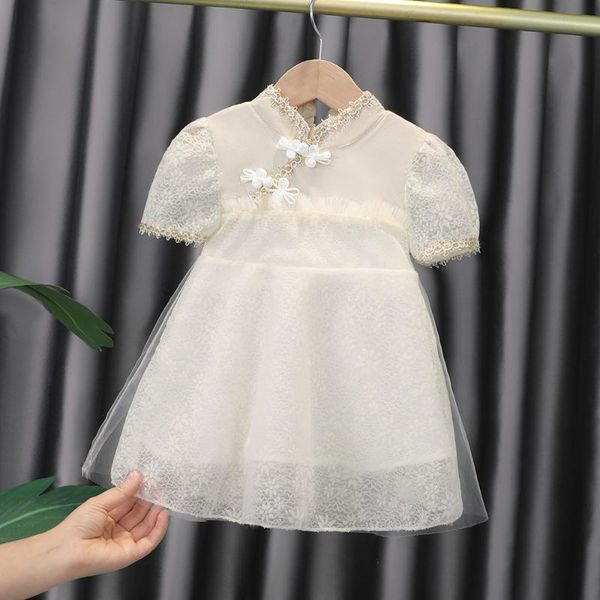 summer chinese style children's vintage cheongsam lace floral mesh short sleeve girls kids princess party tutu dress vestidos girl', Red;yellow
summer chinese style children's vintage cheongsam lace floral mesh short sleeve girls kids princess party tutu dress vestidos girl', Red;yellow