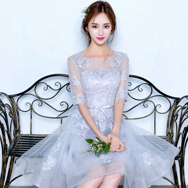 luxury party evening dress 2021 bridmaid fashion evening grey medium sleeve short slim banquet host, Black;gray
luxury party evening dress 2021 bridmaid fashion evening grey medium sleeve short slim banquet host, Black;gray
