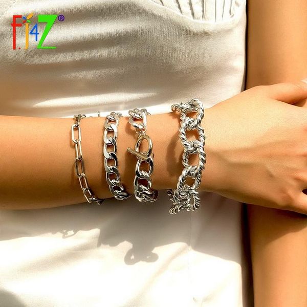 link, chain f.j4z 2021 trend women's bracelets set fashion punk 4 layers cuban chains bangles chunky club show jewelry for hand dropshi, Black
link, chain f.j4z 2021 trend women's bracelets set fashion punk 4 layers cuban chains bangles chunky club show jewelry for hand dropshi, Black