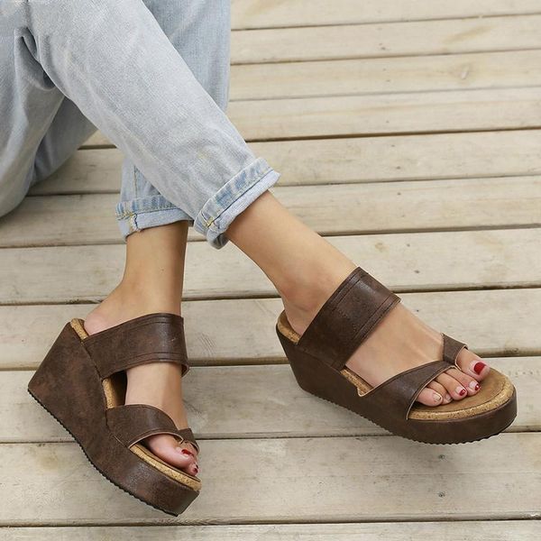 women shoes summer slides sandals woman fashion height increasing middle heels ladies platform promotion slippers, Black
women shoes summer slides sandals woman fashion height increasing middle heels ladies platform promotion slippers, Black
