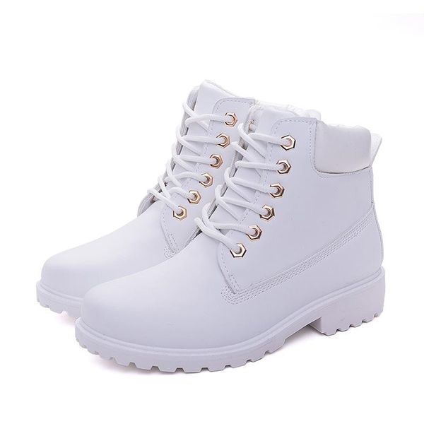 boots casual sneakers women shoes ankle 2021 ladies winter snow boot breathable solid lace-up, Black
