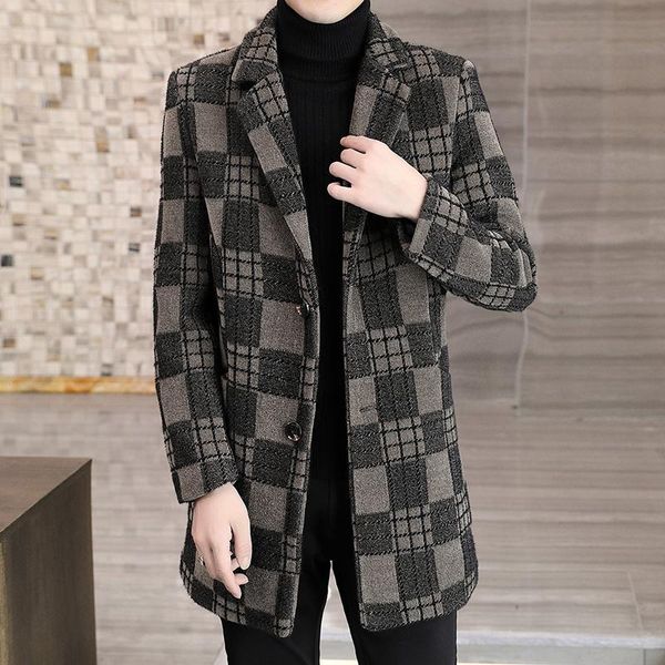 men's wool & blends men winter jacket fashion slim fit long casual business woolen coat windbreaker social overcoat clothing s-4xl, Black
men's wool & blends men winter jacket fashion slim fit long casual business woolen coat windbreaker social overcoat clothing s-4xl, Black