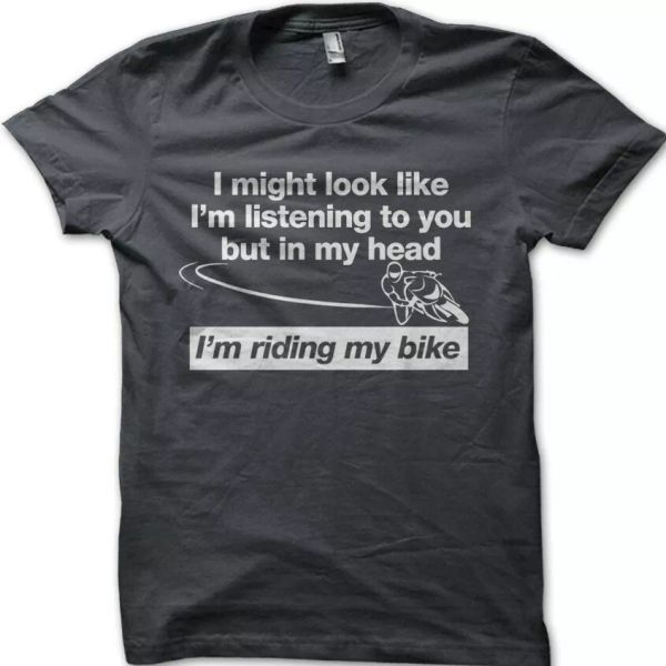 biker motorcyclist in my head i'm riding my bike dad birthday funny t-shirt 9099, White;black
biker motorcyclist in my head i'm riding my bike dad birthday funny t-shirt 9099, White;black