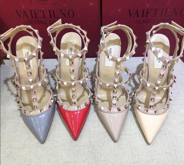 dress shoes 2021 women right v high heel sandals with rivets genuine leather wedding pointed toe thin 10cm 34-43, Black
dress shoes 2021 women right v high heel sandals with rivets genuine leather wedding pointed toe thin 10cm 34-43, Black