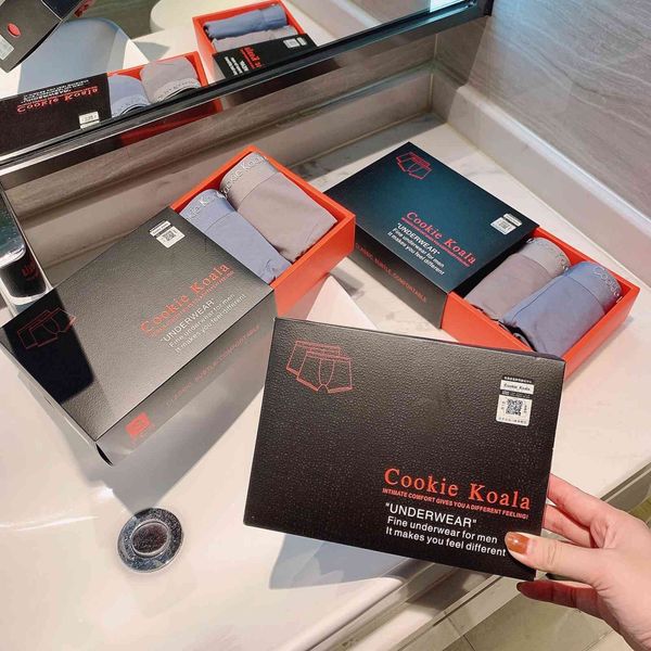 cookie koala solid color flat corner gift box set three pairs of pure cotton men's underwear, White;black
cookie koala solid color flat corner gift box set three pairs of pure cotton men's underwear, White;black