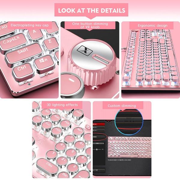 keyboards cable usb keyboard cover retro round keys wired interface, built-in led backlit mode 104 key game mechanical
keyboards cable usb keyboard cover retro round keys wired interface, built-in led backlit mode 104 key game mechanical