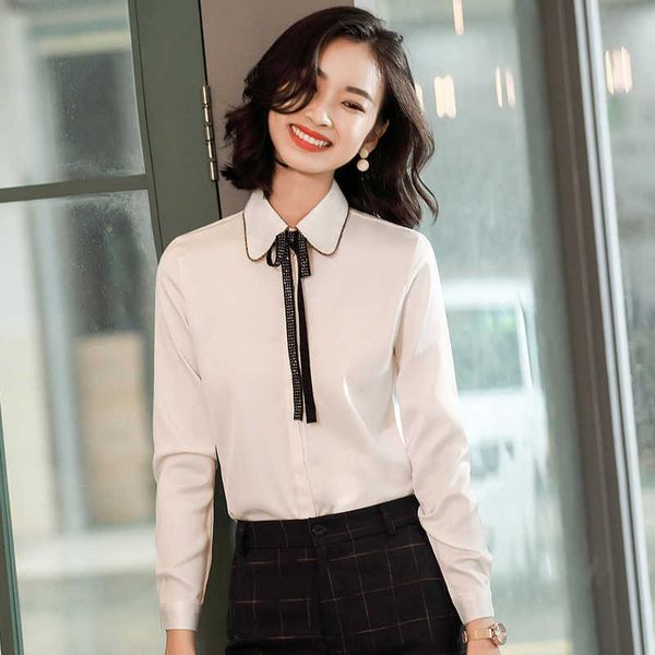 plus size women's solid color ladies office shirt casual long-sleeved workwear bottoming 210527, White
plus size women's solid color ladies office shirt casual long-sleeved workwear bottoming 210527, White