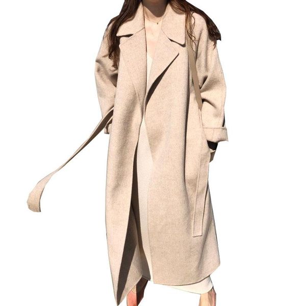 women's wool & blends women autumn elegant woolen trench coat large size loose slim cardigan long imitation cashmere overcoat female f1, Black
women's wool & blends women autumn elegant woolen trench coat large size loose slim cardigan long imitation cashmere overcoat female f1, Black