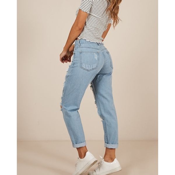2011beggar knee big hole distressed ripped jeans for women high waist boyfriend jeans destroyed denim jeans woman broken denim pants, Blue
2011beggar knee big hole distressed ripped jeans for women high waist boyfriend jeans destroyed denim jeans woman broken denim pants, Blue
