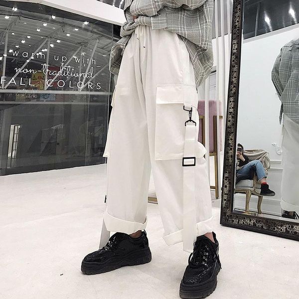 men's pants 2021 clothing hair stylist gd street fashion personality ribbon large pockets casual wide leg culotte costumes, Black
men's pants 2021 clothing hair stylist gd street fashion personality ribbon large pockets casual wide leg culotte costumes, Black