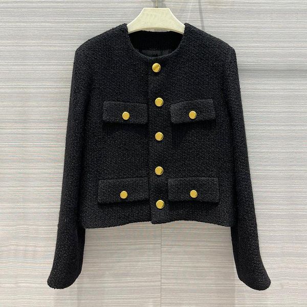 tweed jackets for women casual yellow short coats o-neck single breasted vintage fashion outerwear lady 2021 women's, Black;brown 
tweed jackets for women casual yellow short coats o-neck single breasted vintage fashion outerwear lady 2021 women's, Black;brown