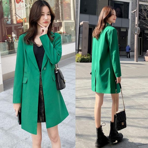 green 2021 spring and autumn suit jacket female korean fashion mid-length casual blazer trend windbreaker outerwear m11 women's suits &, White;black
green 2021 spring and autumn suit jacket female korean fashion mid-length casual blazer trend windbreaker outerwear m11 women's suits &, White;black