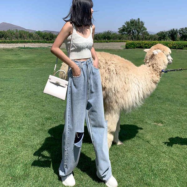 women's jeans denim spring 2021 new pants high waist harlan floor pull hole wide leg straight tube loose jeans, Blue
women's jeans denim spring 2021 new pants high waist harlan floor pull hole wide leg straight tube loose jeans, Blue