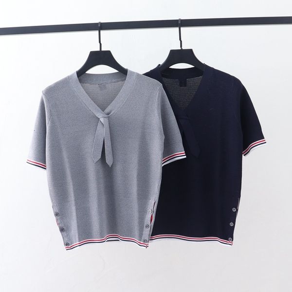 t shirt 2021 summer tb academic aging temperament v-neck bow tie ice silk short sleeve loose top, White
t shirt 2021 summer tb academic aging temperament v-neck bow tie ice silk short sleeve loose top, White