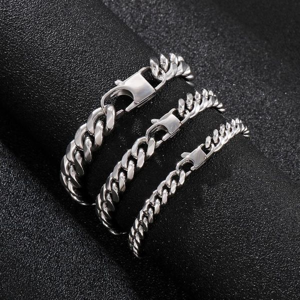 link, chain 6/8/10mm 3 colors curb bracelet jewelry women men cuban links & chains stainless steel for male accessory, Black
link, chain 6/8/10mm 3 colors curb bracelet jewelry women men cuban links & chains stainless steel for male accessory, Black