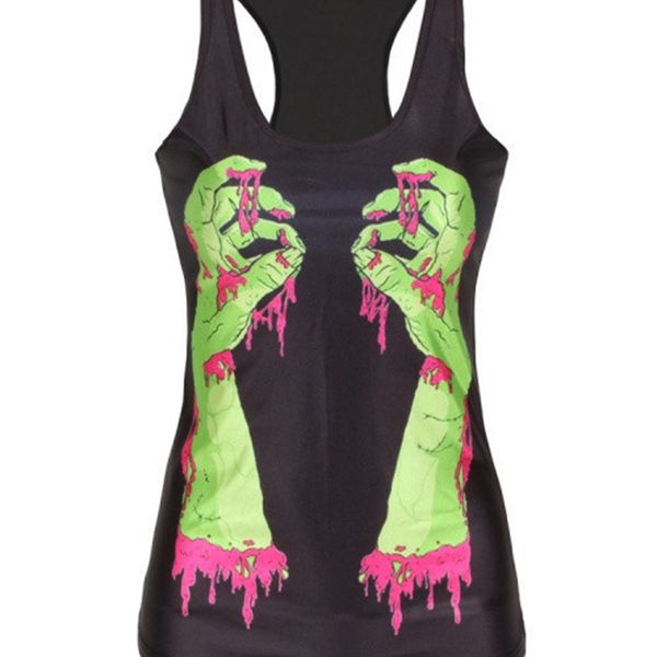 camisoles fashion vest digital printing women's i-shaped green blood hand 0255, Black;white
camisoles fashion vest digital printing women's i-shaped green blood hand 0255, Black;white