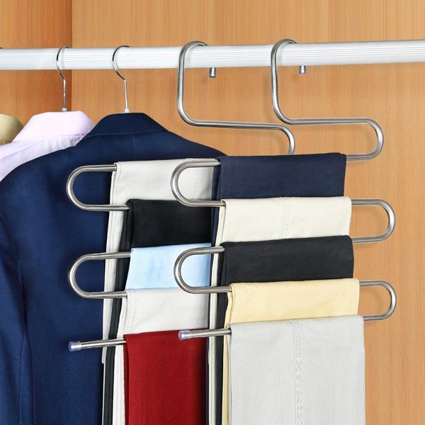 layers stainless steel clothes hangers s shape pants storage rack multilayer cloth hanger & racks
layers stainless steel clothes hangers s shape pants storage rack multilayer cloth hanger & racks