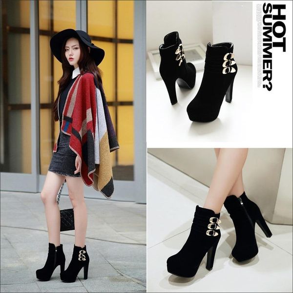boots modern for women platform bottom metal decoration gothic street style high heels zippers office ladies shoes ankle, Black
boots modern for women platform bottom metal decoration gothic street style high heels zippers office ladies shoes ankle, Black