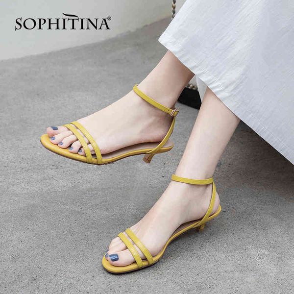 sophitina classic narrow band women's sandals summer open toe low heel shoes dress wild leather metal buckle ladies shoes ao643 210513, Black
sophitina classic narrow band women's sandals summer open toe low heel shoes dress wild leather metal buckle ladies shoes ao643 210513, Black