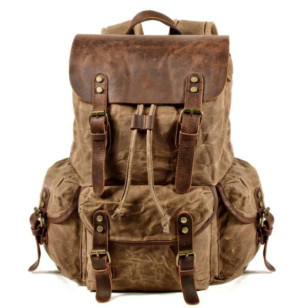 backpack mens waxed canvas rucksack forwith lapcompartment rustic men wax leather backpacks travel vintage bookbag
backpack mens waxed canvas rucksack forwith lapcompartment rustic men wax leather backpacks travel vintage bookbag