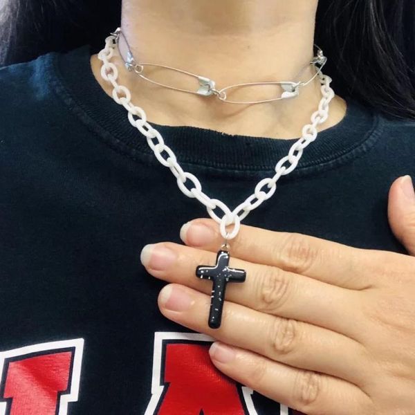 pendant necklaces punk rock acrylic cross necklace fashion religious jewelry minimalist pins chains choker for women party gift, Silver
pendant necklaces punk rock acrylic cross necklace fashion religious jewelry minimalist pins chains choker for women party gift, Silver