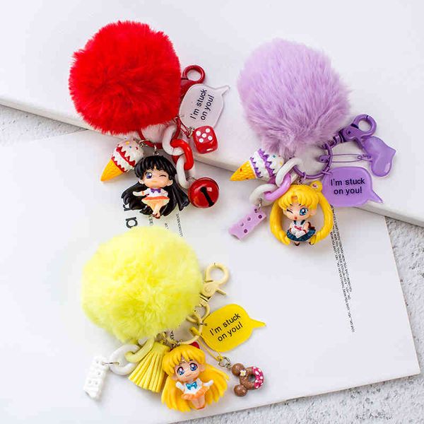 38 styles fur pompom sailor moon keychain keyring kawaii cartoon anime cosplay bell lovely girl accessories key chains pendant, Silver
38 styles fur pompom sailor moon keychain keyring kawaii cartoon anime cosplay bell lovely girl accessories key chains pendant, Silver